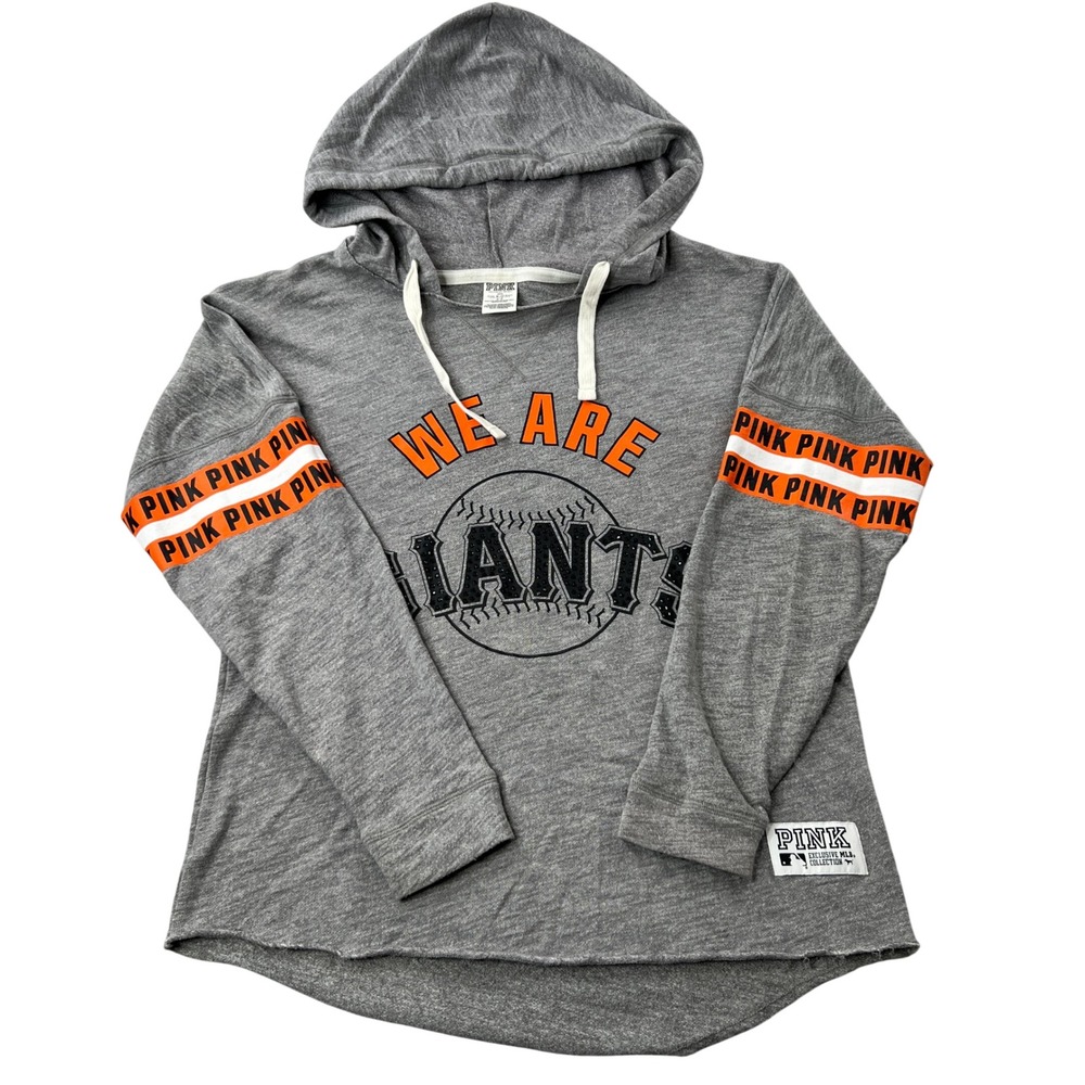 PINK Hoodie S Victoria's Secret San Francisco Giants MLB Gray Rhinestone Womens